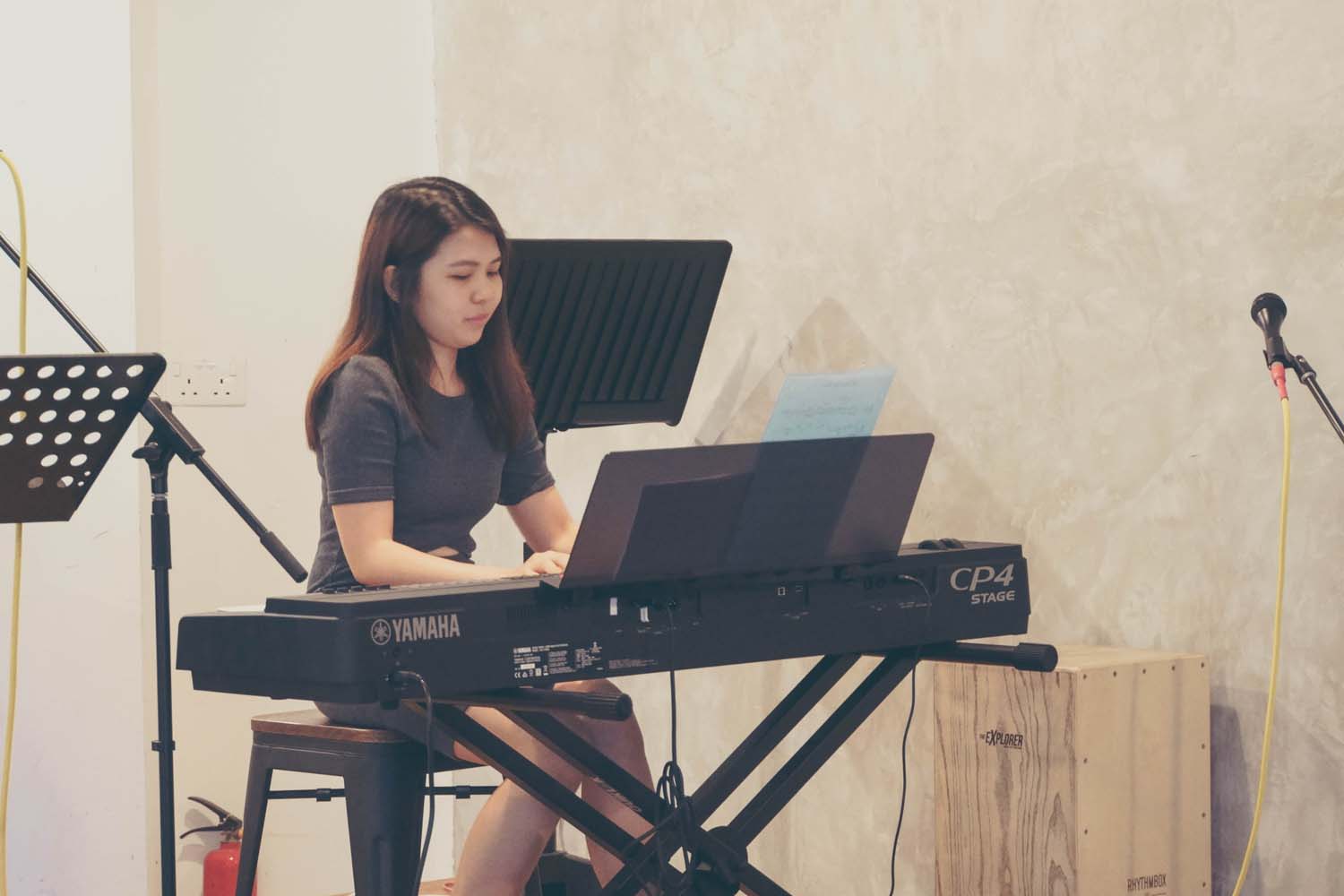 Music school singapore with students and family